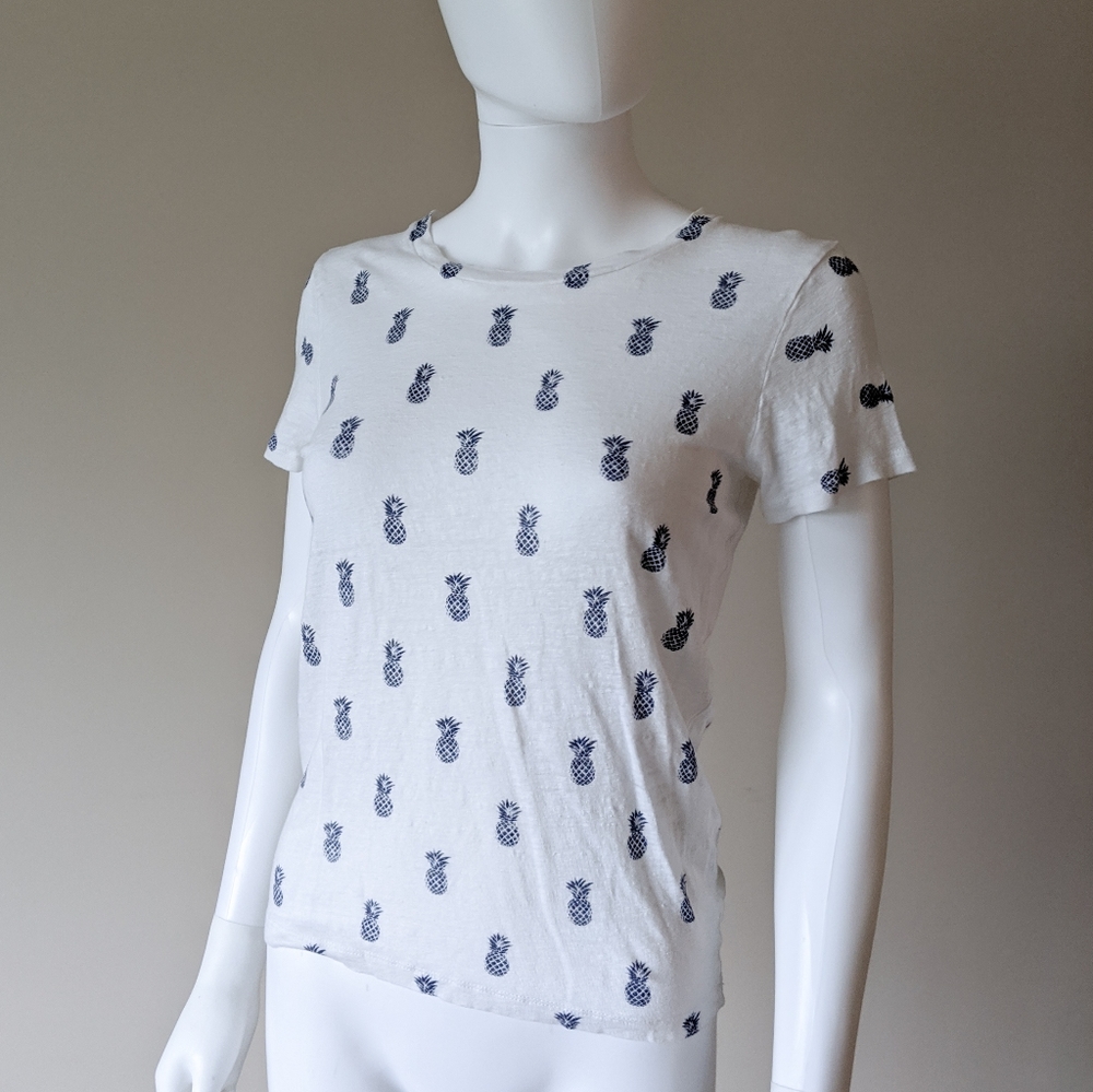 J Crew Pineapple Graphic Tee
